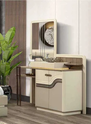 Obrázok produktu pre Dizajnový toaletný stolík so zrkadlom v spálni Elegantný nábytok komoda