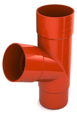 Produktbild von BRYZA Abzweigrohr aus Kunststoff Ø 90 mm, Ziegelrot RAL 8004