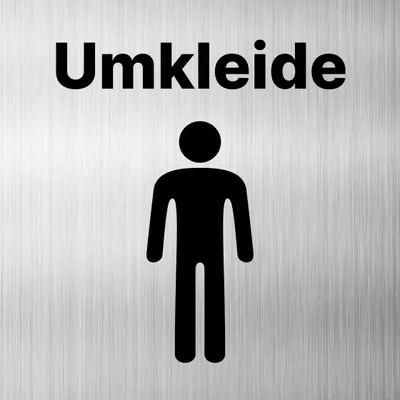 Produktbild von Umkleide Damen Herren Schild Dibond/Alu 3 mm 12x12cm mit Klebepad Umkleideschild Herren Umkleide
