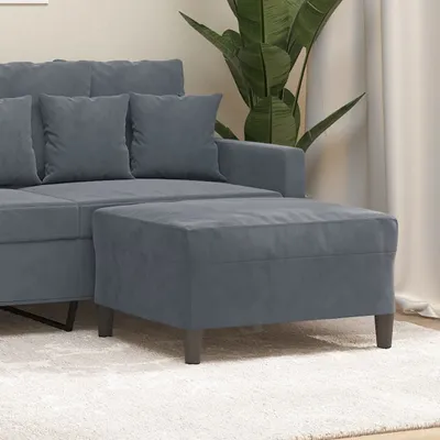 Produktbild von "im Angebot" Fußhocker Dunkelgrau 70x55x41 cm Samt - Fußhocker CC15818