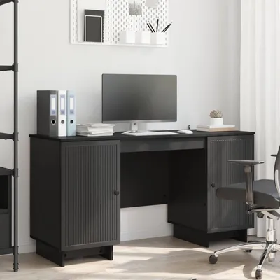 Zdjęcie produktu dla Maison Exclusive – biurko z czarnego materiału drewnopochodnego, 142,5 x 50 x 75 cm