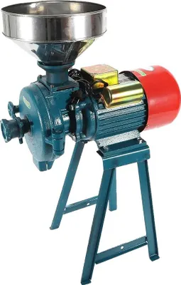Zdjęcie produktu dla Elektryczny młynek do zboża, moc 2200 W, regulowana grubość, wydajne mielenie, niebieski