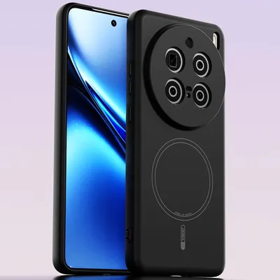 Image de Etui magnétique pour Vivo X200 Pro, compatible MagSafe, silicone liquide, antichoc et résistant aux rayures Noir