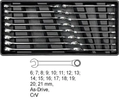Maul-Ringschlüssel-Set YATO YT-5531 16-teilig 6-21 mm CrV mit As-Drive