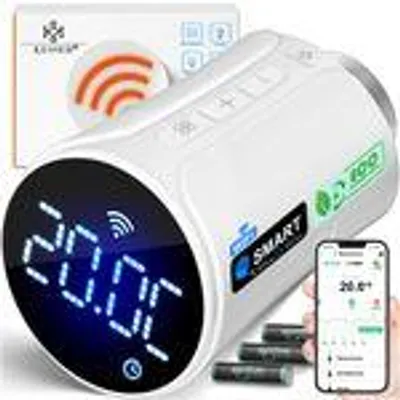 Immagine prodotto di Termostato per radiatori KESSER® con Wi-Fi, controller per riscaldamento, compatibile con app per la casa intelligente, Alexa e Google Assistant