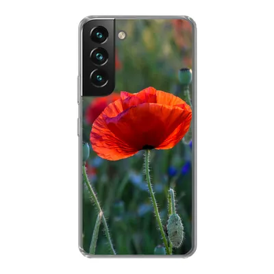 Produktbild von MuchoWow® Handyhülle Schutzhülle Hülle für Samsung Galaxy S22 Bunte Mohnblumen in den Niederlanden Silikon Softcase Handy Hülle - Mobiltelefonhülle