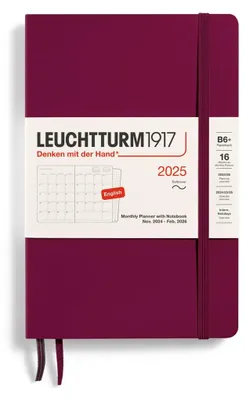 Produktbild von LEUCHTTURM1917 370804 Monatsplaner & Notizbuch Paperback (B6+) 2025, 16 Monate,