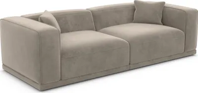 Produktbild von Samtstoff 4-Sitzer Couch Diora Taupe