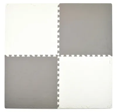 Produktbild von Humbi Schaumstoff-Puzzlematte Eva für Babys und Kinder Spielmatte Fitnessmatte Schutzmatte Poolmatte Bodenschutz 60 x 60 x 1 cm, 4 Stück, Graphit, Wei