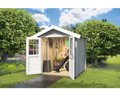 Produktbild von Gartenhaus weka 209 Gr. 1 250,3 x 230 cm lichtgrau