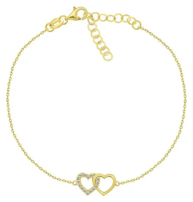 Produktbild von Zartes Silberarmband Verknüpfte Herzen BRC115Y