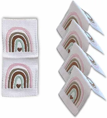Produktbild von Textiletiketten "Regenbogen" - mit Mittelfaltung, ohne Taft, 20 Stück für 5,50 €