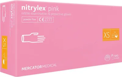 Image de Gants en nitrile 100 pièces 6-XS Nitrylex Pink