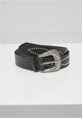 Produktbild von Urban Classics Gürtel Uni Synthetic Leather Western Rivet Belt schwarz S-M