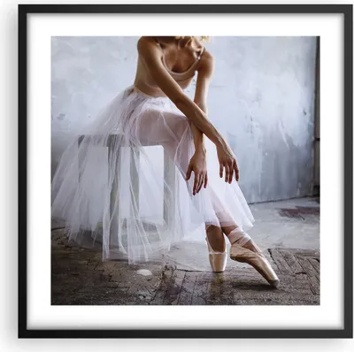 Produktbild von Gerahmtes Poster - Schwarzer Rahmen - Ballerina Ballett Studio - 50x50 cm - Wand Bild - Wanddeko - Wandbilder - Kunstposter - Wandposter - Bilderrahmen - Bilder - Kunstdruck - P2BAC50x50-4970