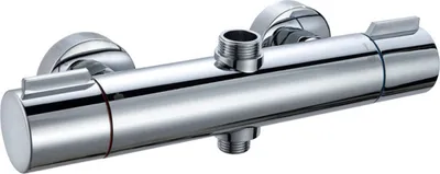 Produktbild von Runder Thermostatmischer mit zwei Ausgängen für Duschsäule - Chrom
