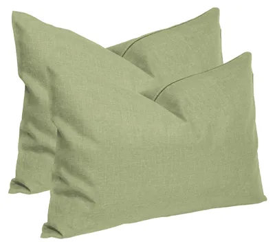Produktbild von Kissenbezug 2er Set hellgrün 40x60 cm Struktur Leinenoptik Kissenhülle Deko Kissen