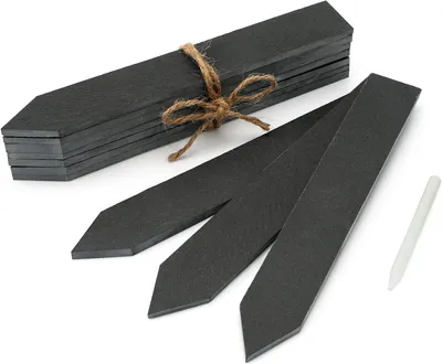 Imagen del producto de Letreros para plantas de pizarra, 10 unidades, 20x3 cm, reutilizables, para el jardín