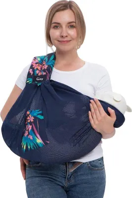 Produktbild von Famanu Tragehilfe für Neugeborene, atmungsaktiv, verstellbare Träger - mesh blau
