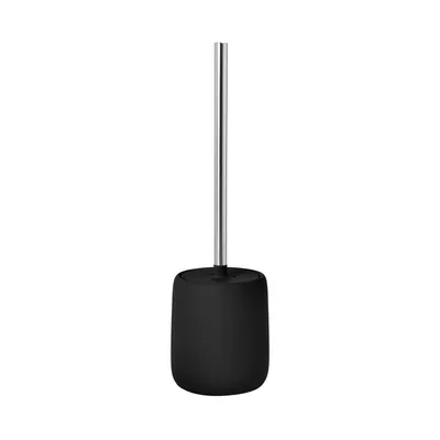 Produktbild von Blomus WC-Bürste SONO, Keramik schwarz, Höhe 39 cm, Durchmesser 11 cm, Soft-Touch-Oberfläche, glasierter Innenraum, weicher Silikondeckel