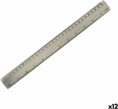 Obrázek produktu pro Pravítko hliníkové stříbrné barvy 0,5 x 35,5 x 4 cm (12 kusů)
