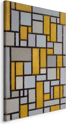 Produktbild von Italienischer Leinwand Leinwandbild - Composition with grid 1 (Piet Mondrian) 20x30 cm Reproduktionen l-G-10355-b-a