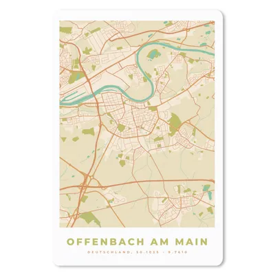 Produktbild von MuchoWow® Mauspad Mousepad Stadtplan - Offenbach am Main - Vintage - Karte 18x27 cm - Mousepads - Maus Mat - Pad - Mausunterlage