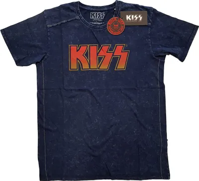 Produktbild von Kiss Classic Logo (Wash Collection) Navy Blue L T-Shirt