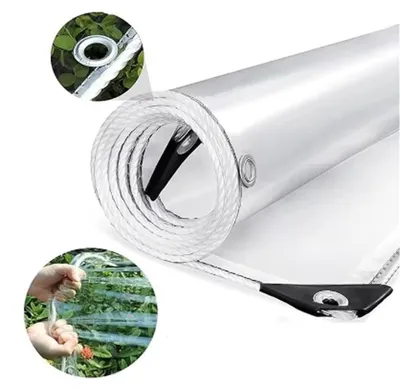 Zdjęcie produktu dla Przezroczysta plandeka PVC – ochrona przed słońcem do użytku zewnętrznego – 2 x 3 m – wodoodporna – wiatroodporna – gruba – oczka co 50 cm