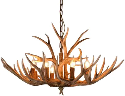 A chandelier made of antlers.