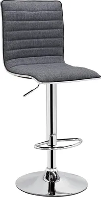 Produktbild von Jax Barhocker, höhenverstellbar, mit Rückenlehne und Fußstütze, Grau, 40x96-117x49 cm