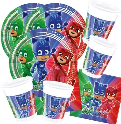 Produktbild von PJ Masks Pyjamahelden Partyset zum Kindergeburtstag 52 tlg.