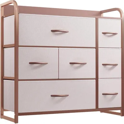 Produktbild von YITAHOME Aufbewahrungsschrank mit 7 Schubladen Stoff Rosa