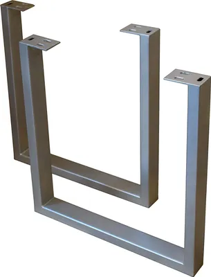 Produktbild von Tischgestell, 2er Set, Roheisen lackiert, Silber, Kufengestell für Holztische, 70 x 74 cm