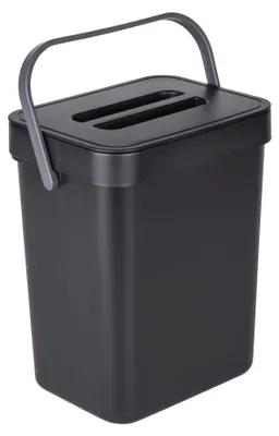 Produktbild von WENKO Abfalleimer Mülleimer Abfallsammler Bad WC Küche 5l schwarz Tago BO