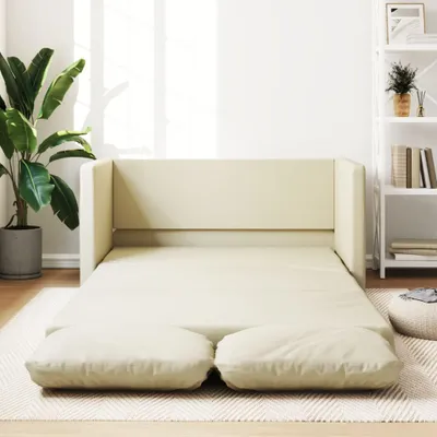 Produktbild von Bodensofa mit Schlaffunktion Creme 112x174x55 cm Kunstleder - Klassische Sofas CC21471