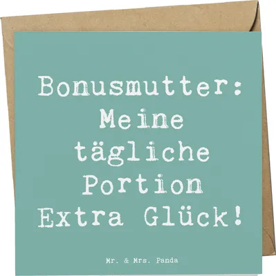 Produktbild von Mr. & Mrs. Panda Grußkarte Spruch Bonusmutter Glück - Meeresbrise - Geschenk, anlasskarte, Freude, Glückwunschkarte, faltkarte, Geschenke, Zitat, Familienmitglieder