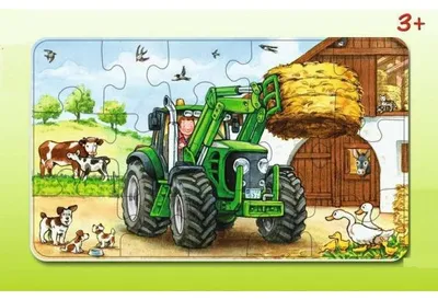Image de Puzzle avec cadre - la ferme le tracteur et les animaux 15 pièces - ravensburger - 060443