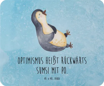 Produktbild von Mr. & Mrs. Panda Mauspad Pinguin Lachen - Eisblau - Geschenk, lol, Mousepad, Büroausstattung, Fröhlich, Mausunterlage, Humor, Arbeitszimmer, Mauspad Büro, Optimismus