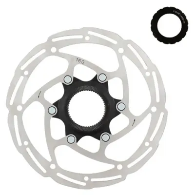Produktbild von WAG Disc Rotor CL6 Center Lock 1,8 mm – 140 mm Bremsscheibe äußerer Lockring schwarz-silber
