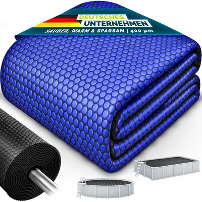 Produktbild von tillvex® Premium Pool Solarabdeckplane 400 µm Rechteckig 732x366 cm | Solarfolie Wärmeplane zuschneidbar | Solarplane Solarabdeckung | Poolheizung Poolsolarplane für Wassererwärmung