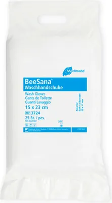 Produktbild von Meditrade unisex Einmalwaschlappen BeeSana weiß Einheitsgroesse 25 St.