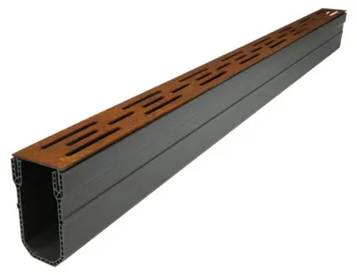 Immagine prodotto di Canali di drenaggio stretti in acciaio corten 1000 x 55 x 100 mm - Al pezzo