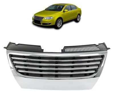 Produktbild von Kühlergrill Grill schwarz chrom passend für VW Passat 3C 04.05-für Modelle ohne PDC