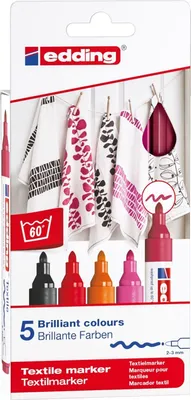 Produktbild von Textilmarker edding 4500 creative 2-3mm VE=6x5 Farben