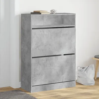 Obrázok produktu pre vidaXL Botník s 2 chlopňami betónová sivá 80x34x116 cm