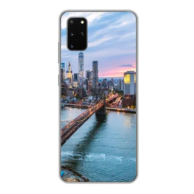 Produktbild von MuchoWow® Handyhülle Schutzhülle Hülle für Samsung Galaxy S20 Plus New Yorker Skyline an der Brooklyn Bridge Silikon Softcase Handy Hülle - Hartschale