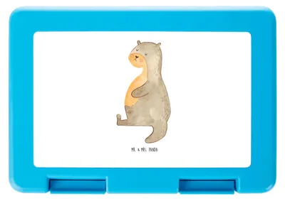 Produktbild von Mr. & Mrs. Panda Lunchbox Otter Bauch - Weiß - Geschenk, Frühstücksdose, Sportmuffel, Satt, Bento Box, Bentobox, Zufrieden, Essen. Foodlover, Seeotter See, Kinderbrotdose