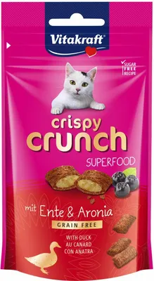 Obrázok produktu pre Vitakraft Crispy Crunch, Snack, Mačka, Kuracie mäso, Kačka, 60 g, Bez cukru