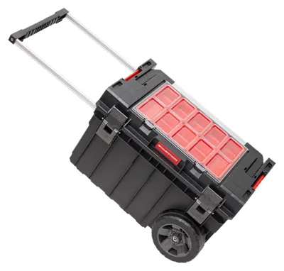 Produktbild von Toolbrothers RHINO XXL Trolley ECO Handling+ 44 l IP66 Werkzeugkiste mit Laufrädern auf Metallachse und Doppelteleskopgriff
